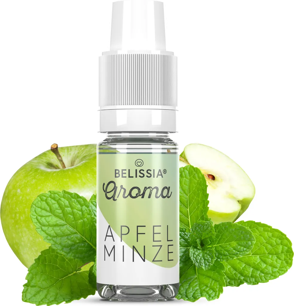 Belissia food flavoring apple mint - 10ml high-dose flavor - calorie-free, vegan - for food, drinks, shakes, quark, fog machines and much more.