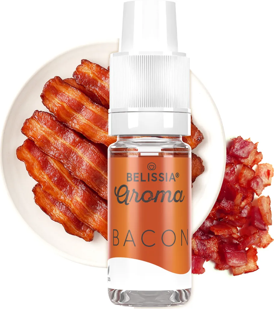 Belissia Food Flavoring Bacon - 10ml High-dose flavor - Calorie-free, Vegan - For food, drinks, shakes, quark, fog machine, diffuser and much more.