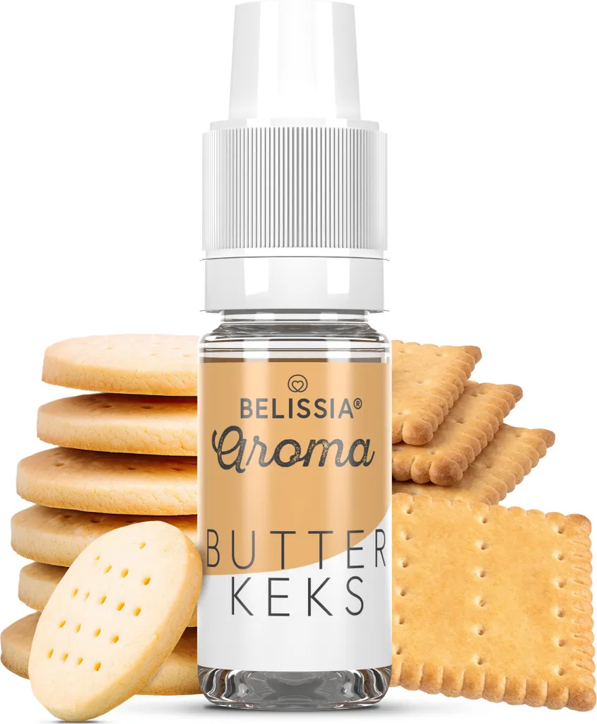 Belissia food flavoring butter biscuit - 10ml high-dose flavor - calorie-free, vegan - for food, drinks, shakes, quark, fog machines and much more.
