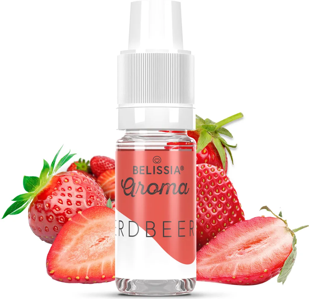 Belissia Food Flavoring Strawberry - 10ml High-dose flavor - Calorie-free, Vegan - For food, drinks, shakes, quark, fog machines and much more.