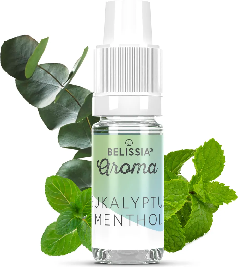 Belissia food flavoring eucalyptus-menthol - 10ml high-dose flavor - calorie-free, vegan - for food, drinks, shakes, quark and much more.