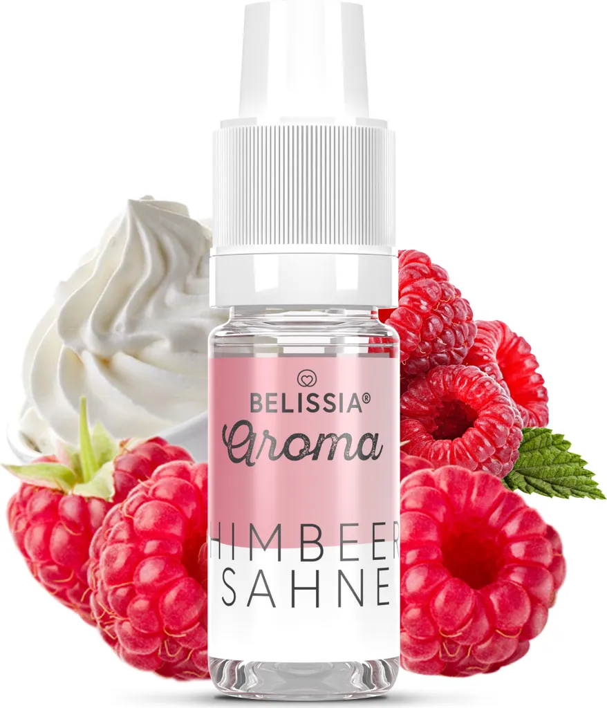 Belissia food flavoring raspberry cream - 10ml high-dose flavoring - calorie-free, vegan - for food, drinks, shakes, quark, fog machines and much more.