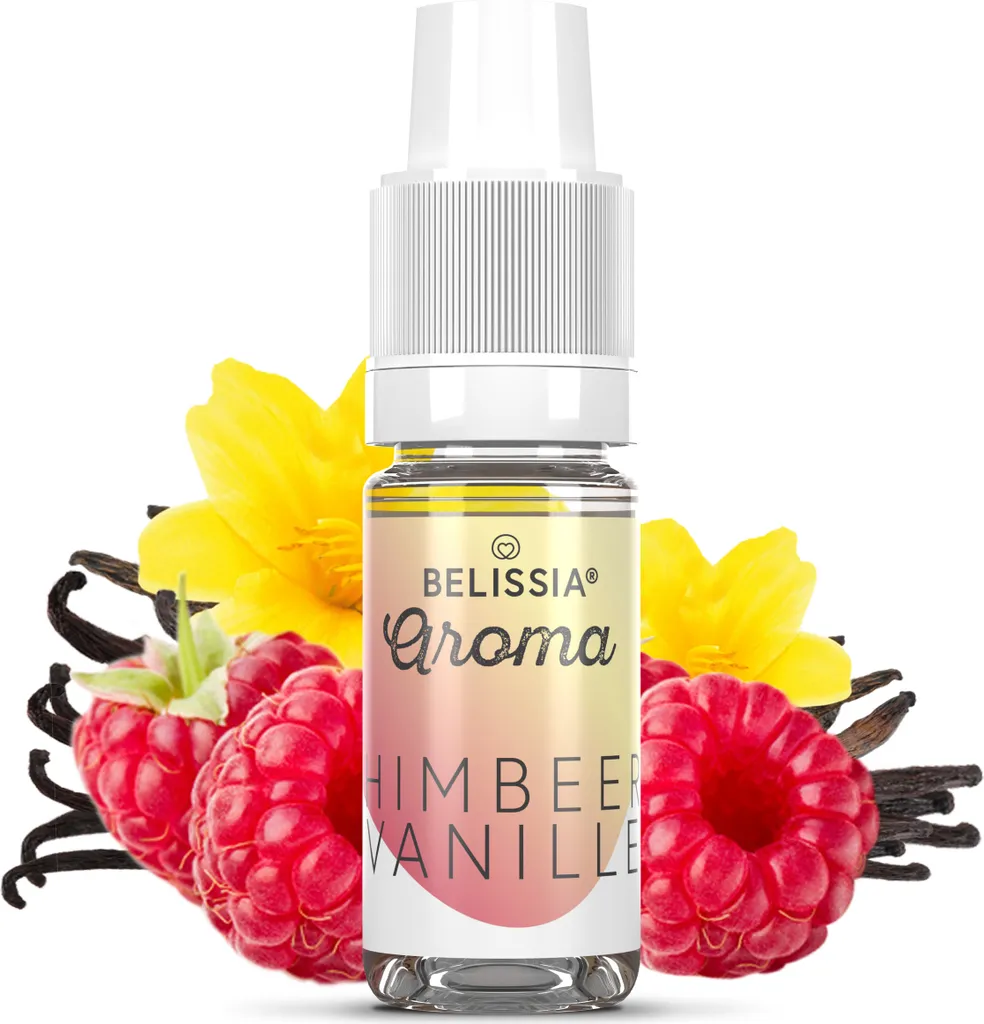 Belissia food flavoring raspberry-vanilla - 10ml high-dose flavor - calorie-free, vegan - for food, drinks, shakes, quark, fog machines and much more.