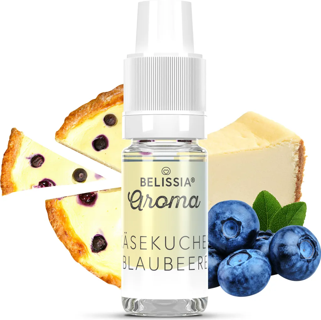 Belissia food flavoring cheesecake blueberry - 10ml high-dose flavor - calorie-free, vegan - for food, drinks, shakes, quark and much more.