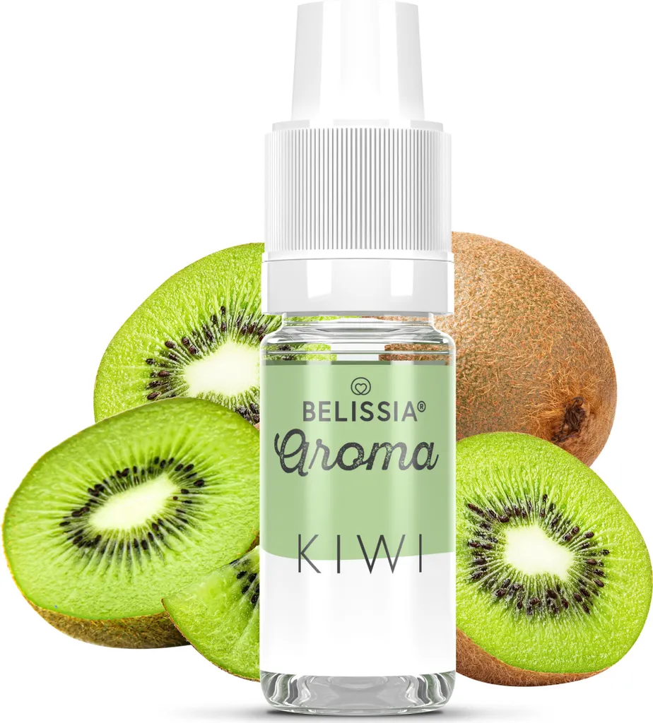 Belissia Food Flavoring Kiwi - 10ml High-Dose Flavoring - Calorie-Free, Vegan - For Food, Drinks, Shakes, Quark, Fog Machine, Diffuser and much more.