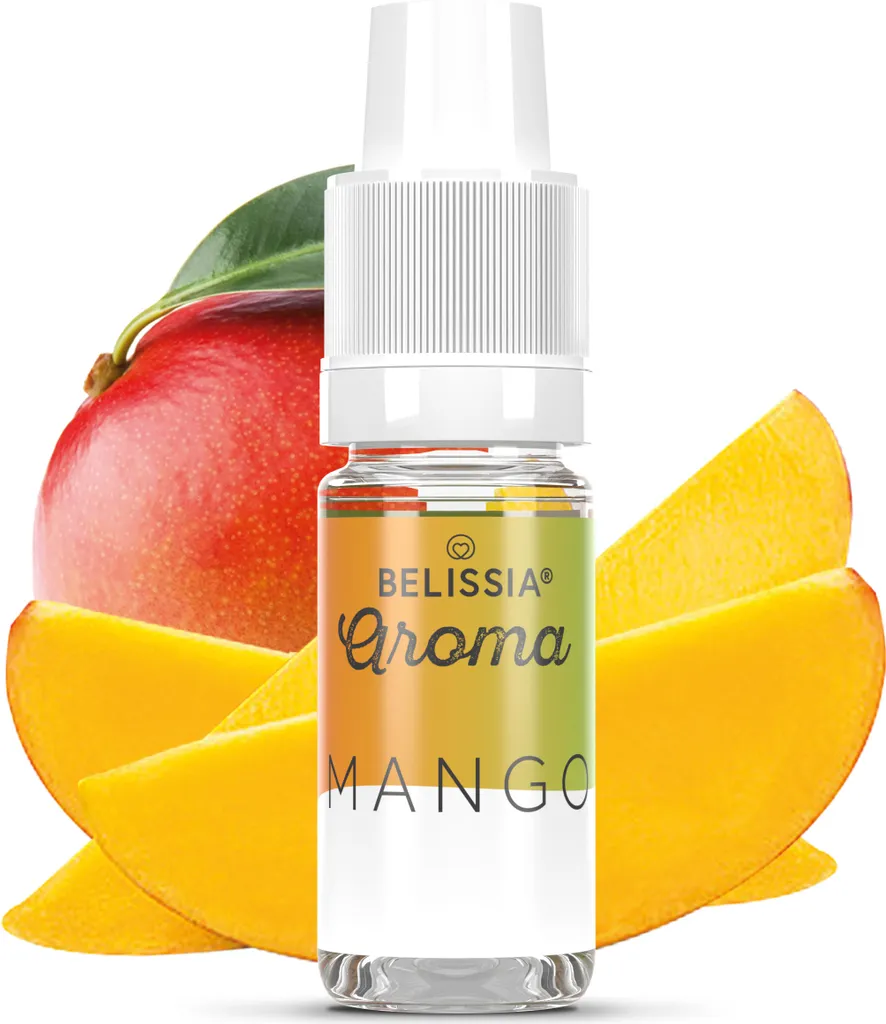 Belissia Mango Food Flavoring - 10ml High-Dose Flavoring - Calorie-Free, Vegan - For Food, Drinks, Shakes, Quark, Fog Machines, Diffusers, and much more