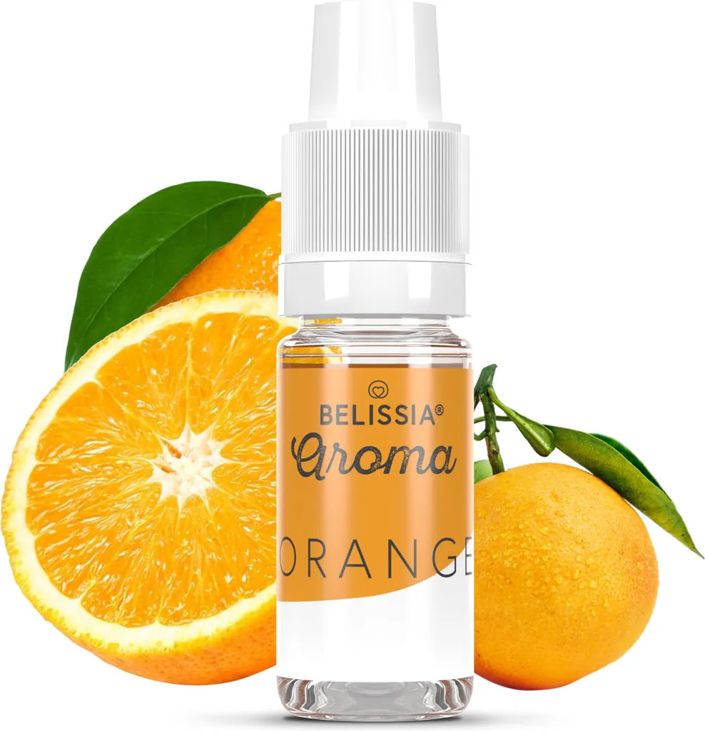 Belissia Food Flavoring Orange - 10ml High-Dose Flavoring - Calorie-Free, Vegan - For Food, Drinks, Shakes, Quark, Fog Machine, Diffuser and much more.