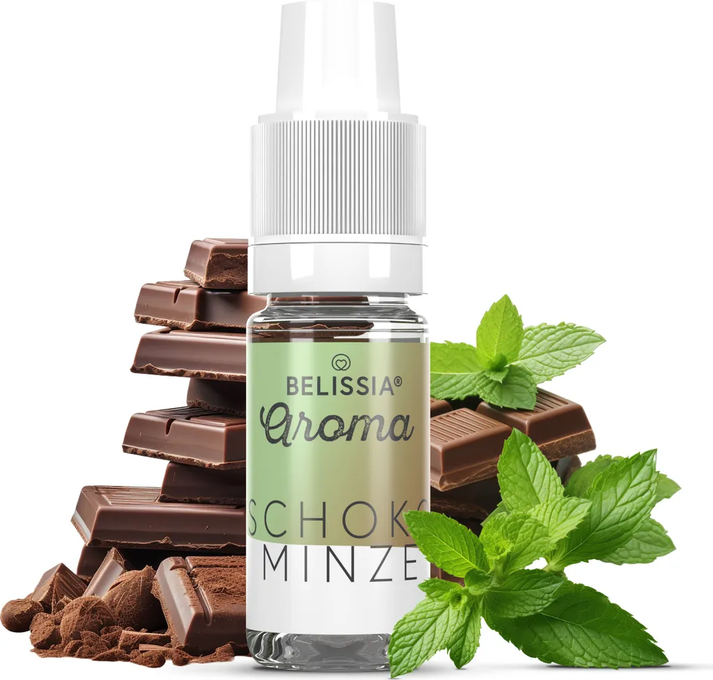 Belissia food flavoring chocolate mint - 10ml high-dose flavor - calorie-free, vegan - for food, drinks, shakes, quark, fog machines and much more.