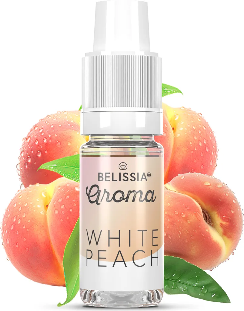 Belissia Food Flavoring White-Peach - 10ml High-dose flavor - Calorie-free, Vegan - For food, drinks, shakes, quark, fog machines, and much more.