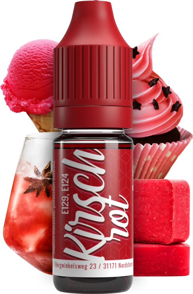 Belissia Food Coloring Cherry Red - 10ml liquid & highly concentrated - Food-safe food coloring for baking, cooking, fondant & DIY - vegan