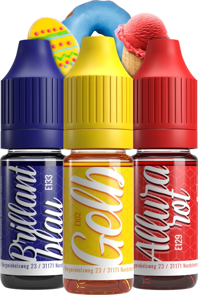 Belissia Food Coloring Set – 3x10ml liquid & highly concentrated – Food-safe food coloring for baking, cooking, fondant & DIY – vegan