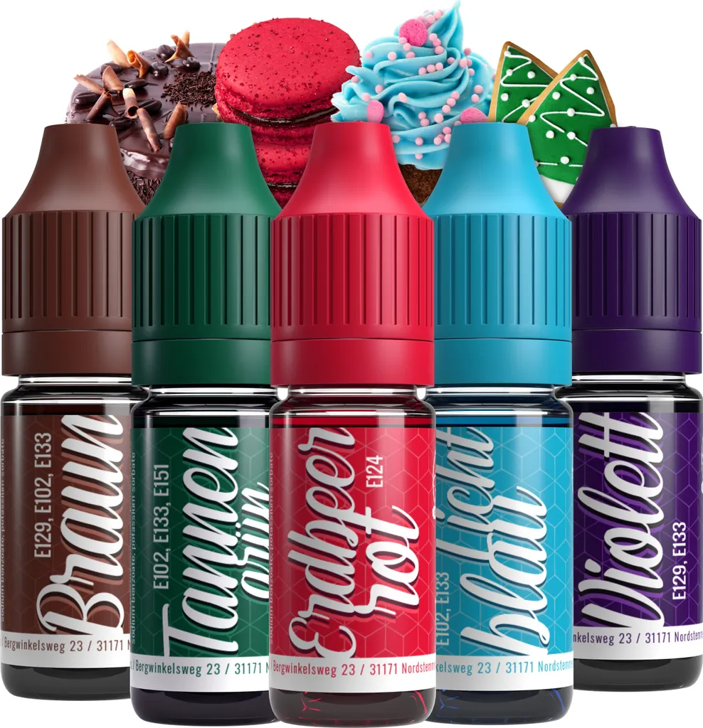 Belissia Food Coloring Set – 5x10ml liquid & highly concentrated – Food-safe food coloring for baking, cooking, fondant & DIY – vegan
