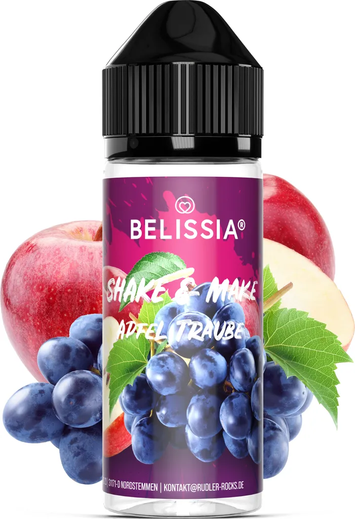 Belissia Shake and Make Apple-Grape - 10ml high-dose food flavoring + 120ml shaker bottle - For baking, food, drinks, shakes & room fragrance