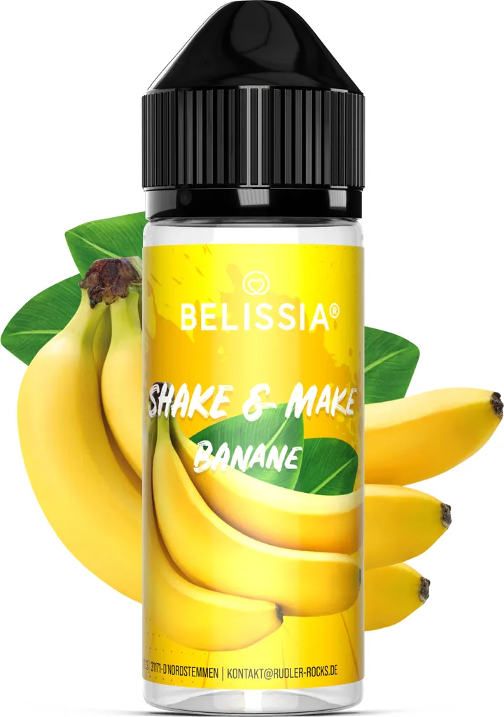 Belissia Shake and Make Banana - 10ml high-dose food flavoring + 120ml shaker bottle - For baking, food, drinks, shakes, DIY & room fragrance