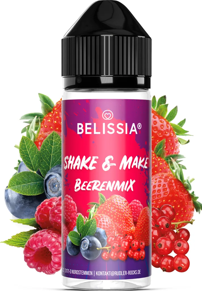 Belissia Shake and Make Berry Mix - 10ml high-dose food flavoring + 120ml shaker bottle - For baking, food, drinks, shakes, DIY & room fragrance