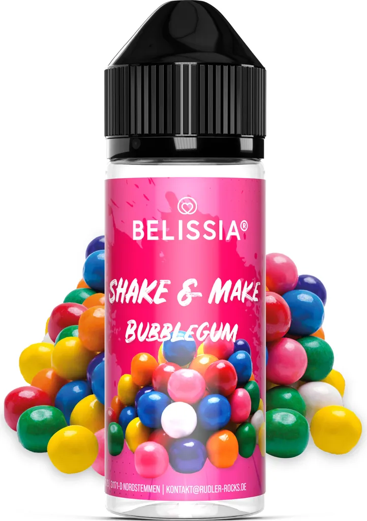 Belissia Shake and Make Bubblegum - 10ml high-dose food flavoring + 120ml shaker bottle - For baking, dishes, drinks, shakes, DIY and much more
