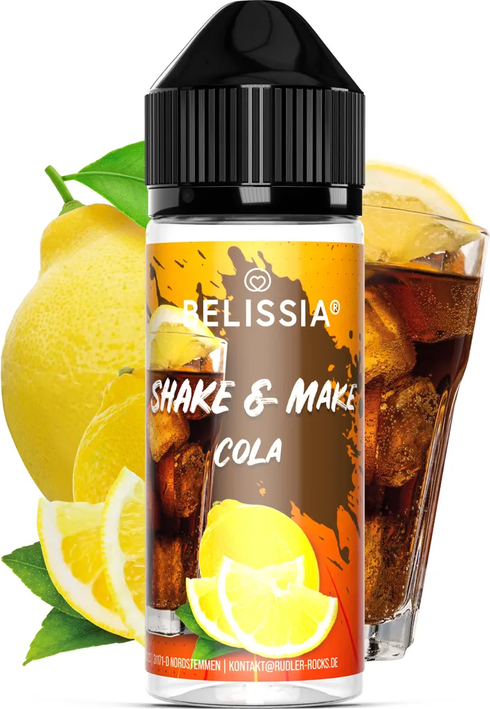 Belissia Shake and Make Cola - 10ml high-dose food flavoring + 120ml shaker bottle - For baking, food, drinks, shakes, DIY & room fragrance