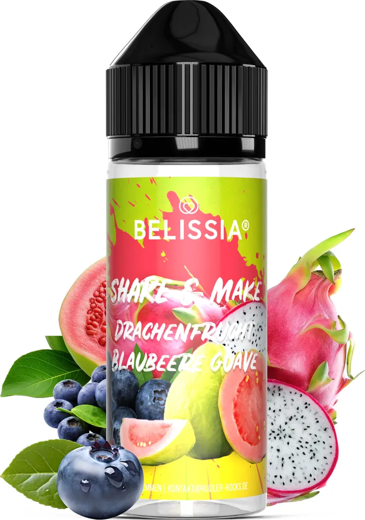 Belissia Shake and Make Dragon Fruit-Guava-Blueberry - 10ml high-dose food flavoring + 120ml shaker bottle - For baking, dishes, shakes, and much more