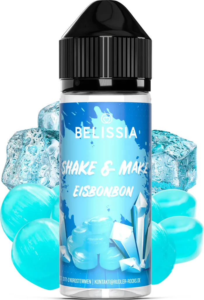Belissia Shake and Make Ice Candy - 10ml high-dose food flavoring + 120ml shaker bottle - For baking, food, drinks, shakes, DIY & room fragrance