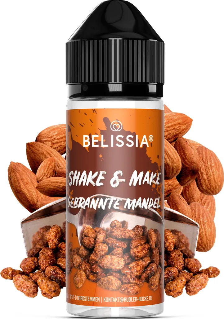 Belissia Shake and Make Roasted Almonds - 10ml High-Dose Food Flavoring + 120ml Shaker Bottle - For Baking, Food, Drinks, DIY & Room Fragrance