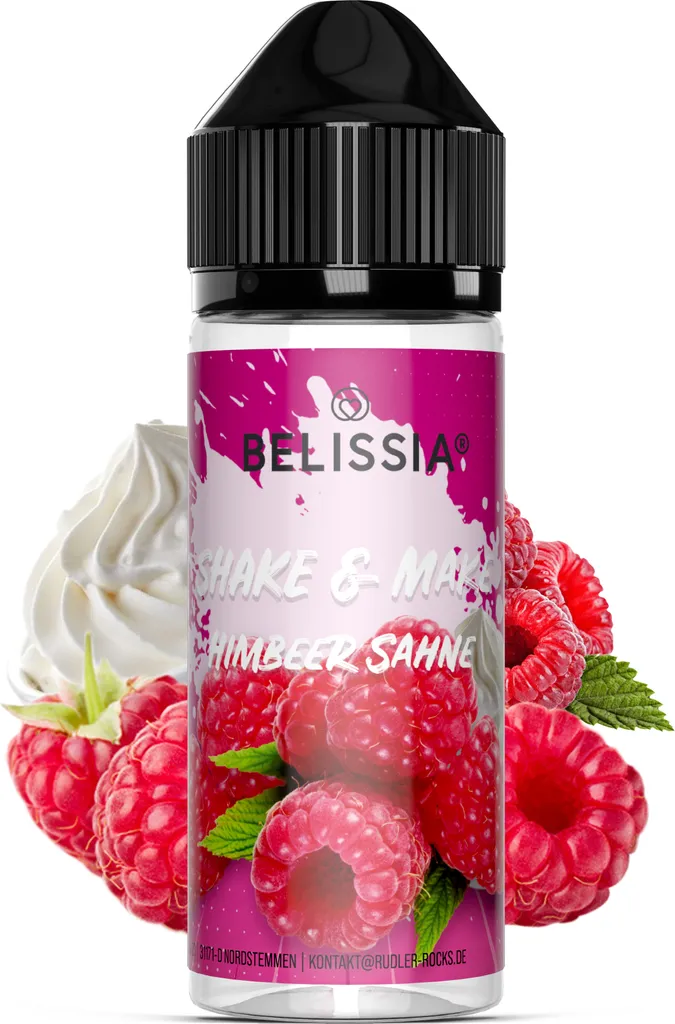 Belissia Shake and Make Raspberry Cream - 10ml high-dose food flavoring + 120ml shaker bottle - For baking, food, drinks, shakes & room fragrance