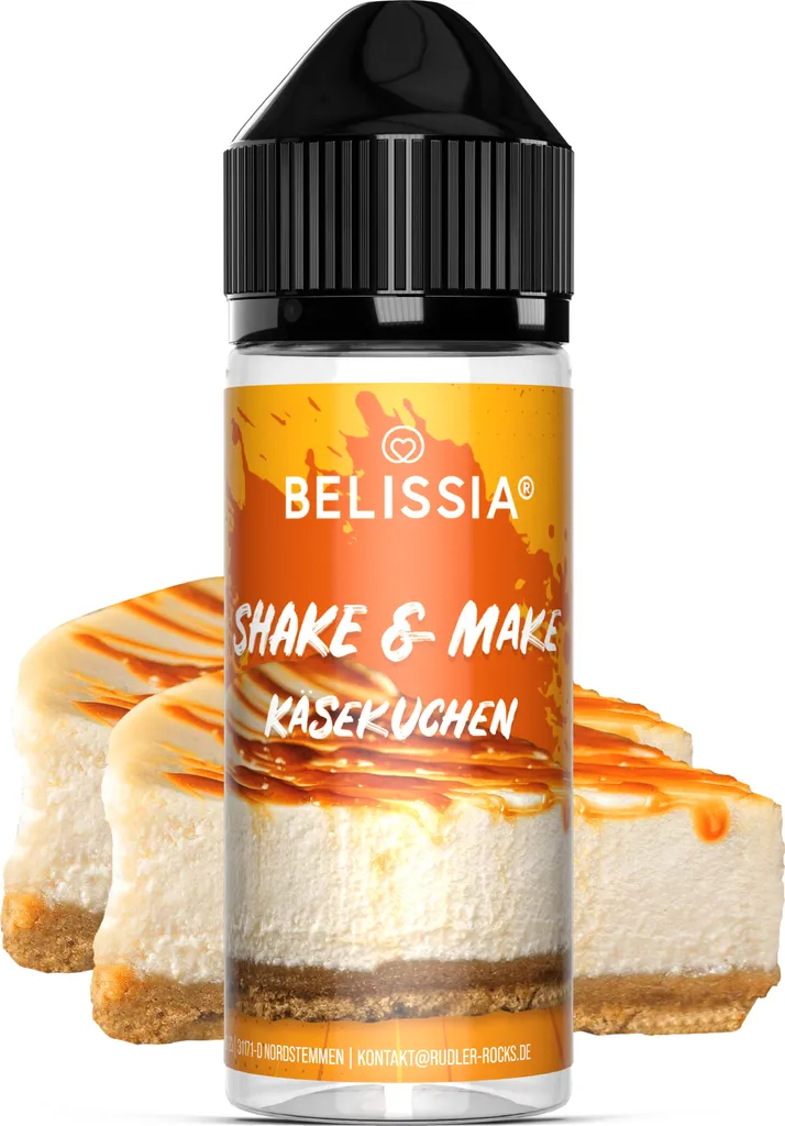 Belissia Shake and Make Cheesecake - 10ml high-dose food flavoring + 120ml shaker bottle - For baking, dishes, drinks, shakes, DIY and much more.