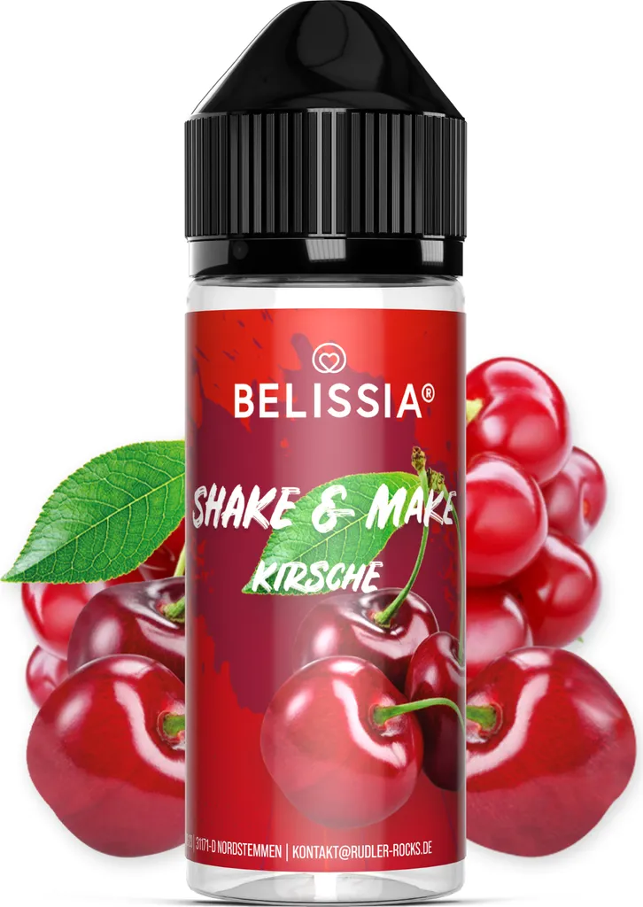 Belissia Shake and Make Cherry - 10ml high-dose food flavoring + 120ml shaker bottle - For baking, food, drinks, shakes, DIY & room fragrance