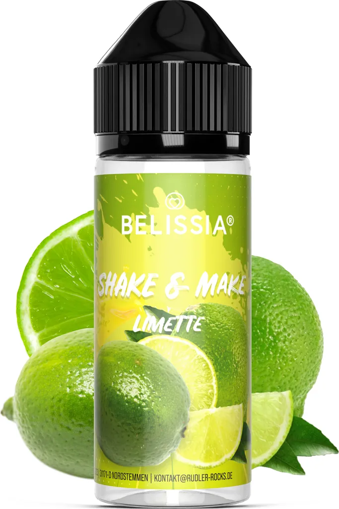 Belissia Shake and Make Lime - 10ml high-dose food flavoring + 120ml shaker bottle - For baking, food, drinks, shakes, DIY & room fragrance