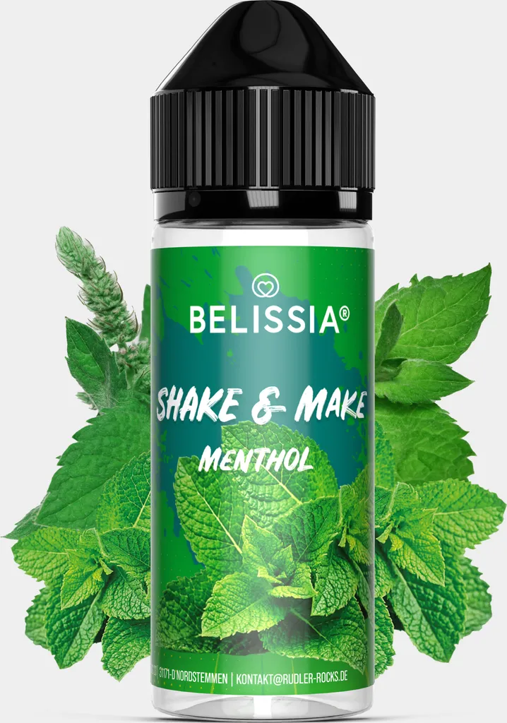 Belissia Shake and Make Menthol - 10ml high-dose food flavor + 120ml shaker bottle - For baking, food, drinks, shakes, DIY & room fragrance