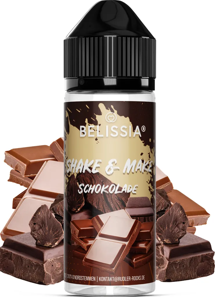 Belissia Shake and Make Chocolate - 10ml high-dose food flavoring + 120ml shaker bottle - For baking, food, drinks, shakes, DIY & much more.