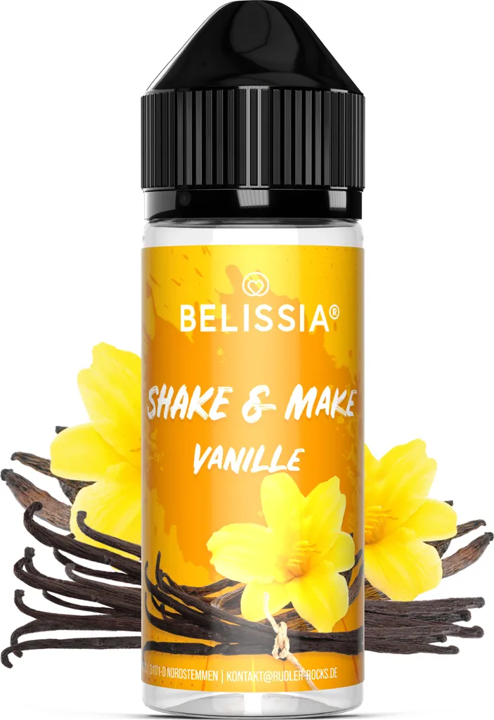 Belissia Shake and Make Vanilla - 10ml high-dose food flavoring + 120ml shaker bottle - For baking, food, drinks, shakes, DIY & room fragrance