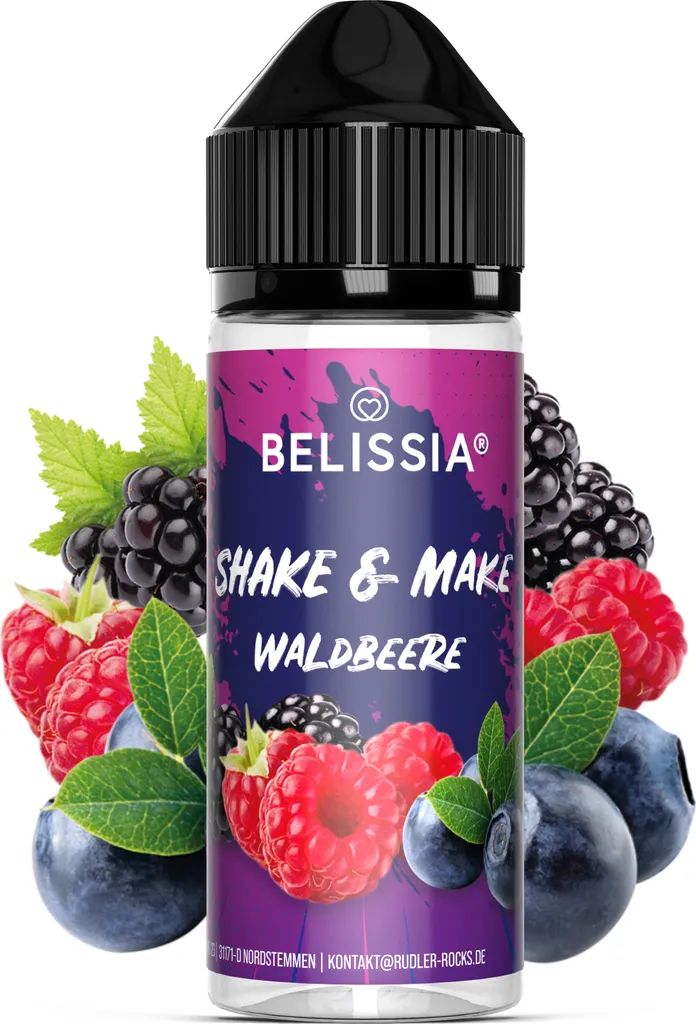 Belissia Shake and Make Wild Berry - 10ml high-dose food flavoring + 120ml shaker bottle - For baking, dishes, drinks, shakes, DIY & much more.