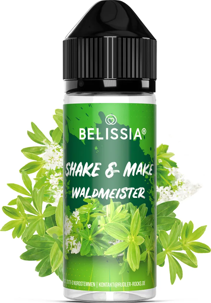 Belissia Shake and Make Woodruff - 10ml high-dose food flavoring + 120ml shaker bottle - For baking, food, drinks, shakes & room fragrance