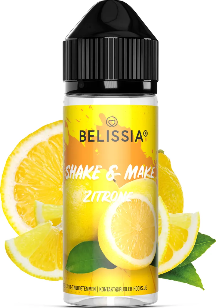 Belissia Shake and Make Lemon - 10ml high-dose food flavoring + 120ml shaker bottle - For baking, food, drinks, shakes, DIY & room fragrance