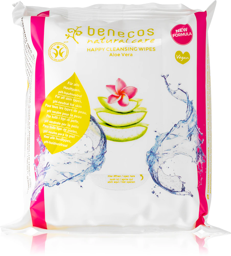 Benecos Natural Care cleansing facial wipes with aloe vera