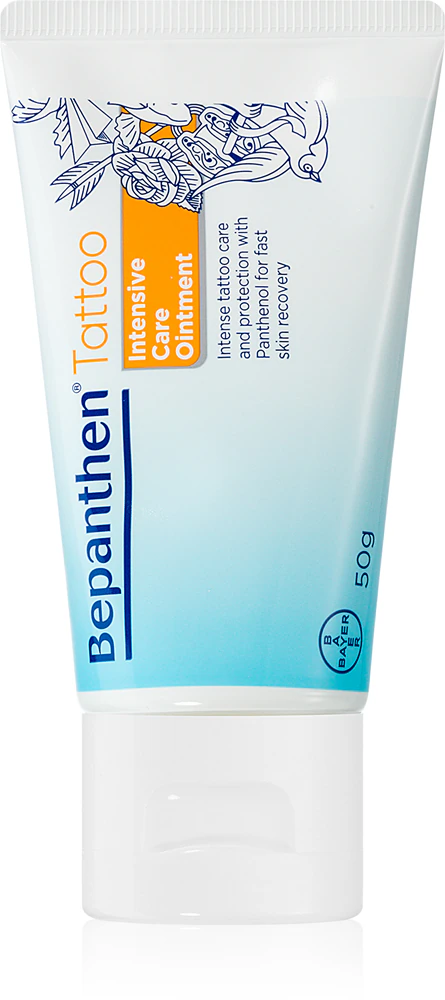 Bepanthen tattoo ointment to protect the skin