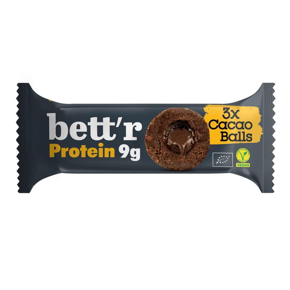 bettr protein balls with cocoa filling