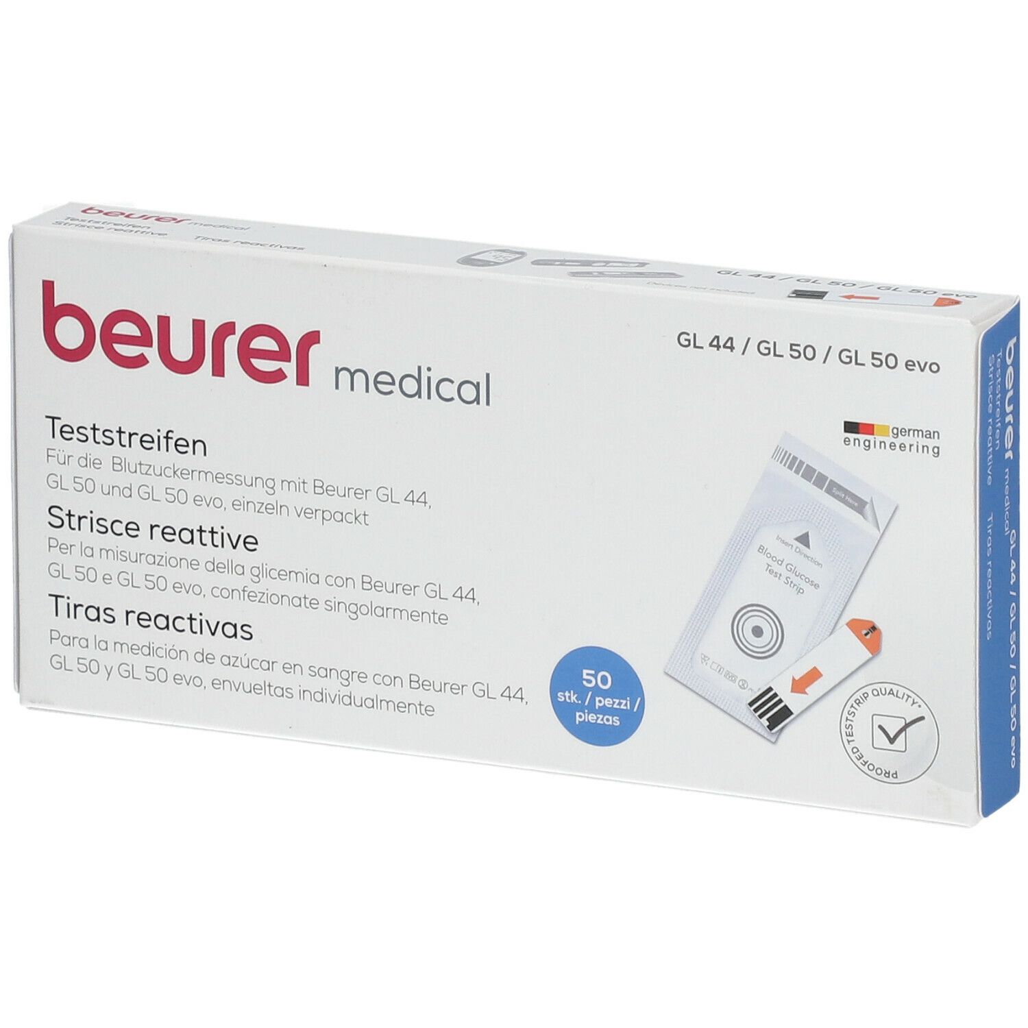 Beurer blood sugar test strips GL44/50 film