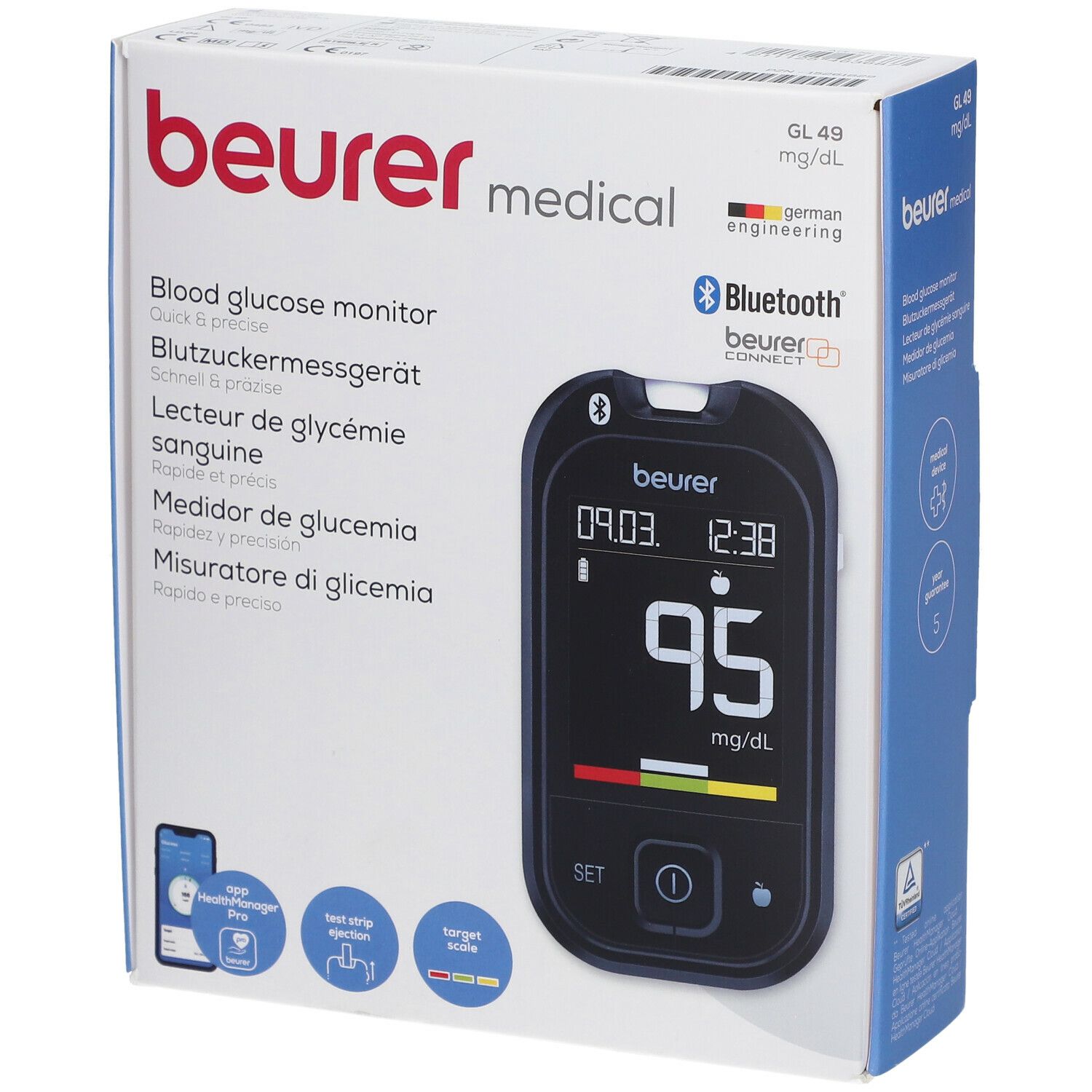 Beurer blood sugar measuring device GL 49 mmol/l