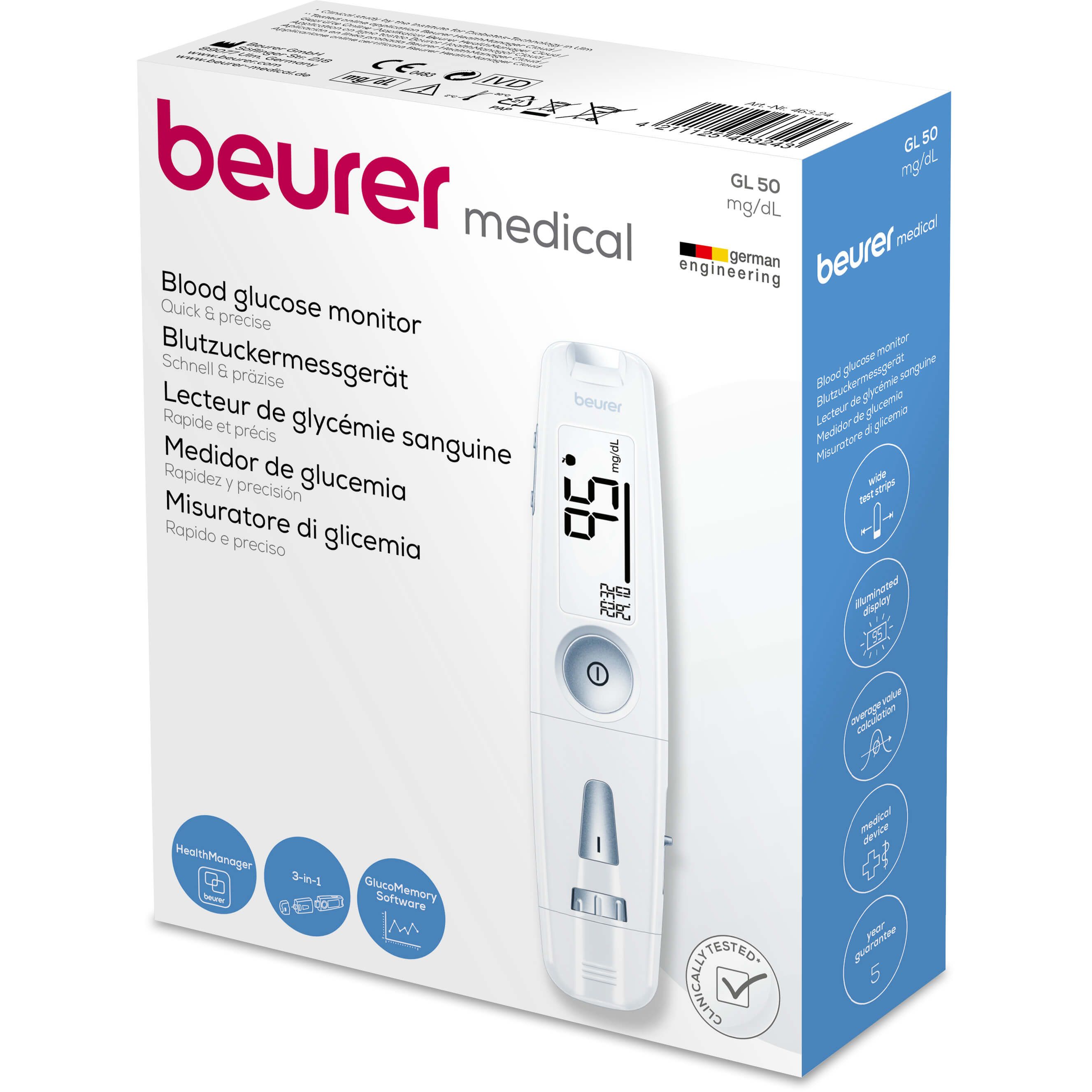 Beurer blood glucose meter GL 50 mmol/l 3-in-1