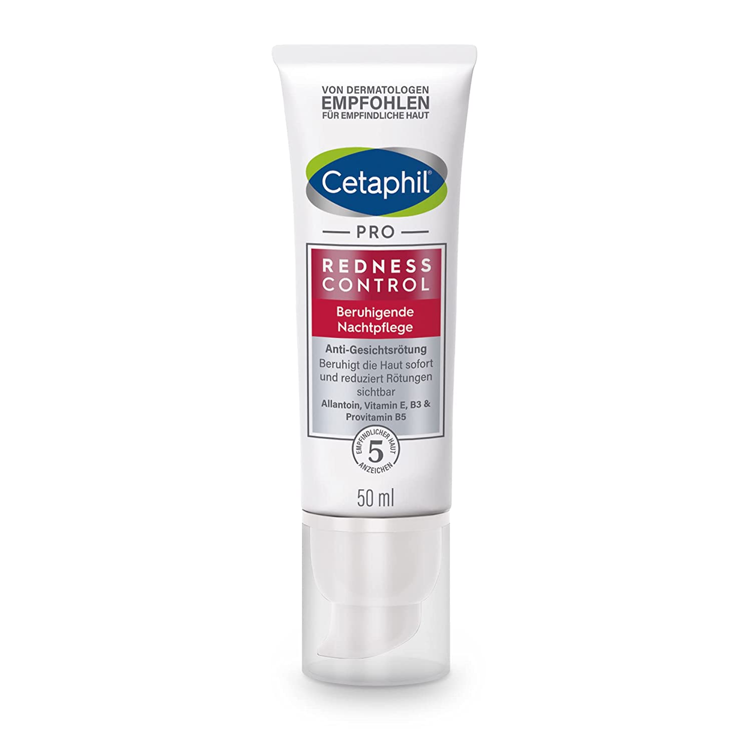 CETAPHIL Pro RednessControl Soothing Night Cream 50 ml for Redness Prone Skin Instantly Soothes the Skin Reduces Redness Visibly Overnight, Fragranceless Clinically Tested