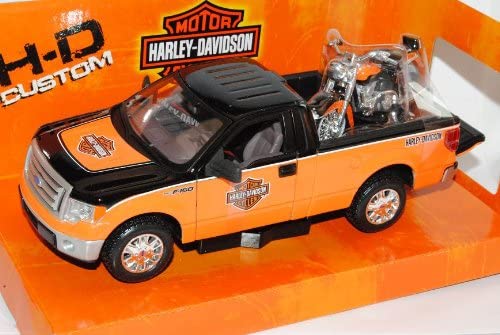Unknown Ford F150 Stx Pick-Up 2010 Black Orange With 1958 Flh Duo Glide Har