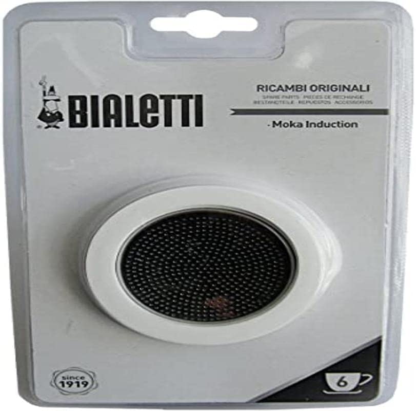 Bialetti – 3 Spare Gaskets and Filter Plate for Moka Induction Coffee Maker – 6 Cup