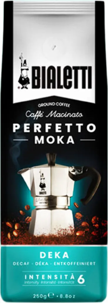 Bialetti Perfetto Moka Deka, ground coffee, decaffeinated, intensity 6, 250 g, 96080320