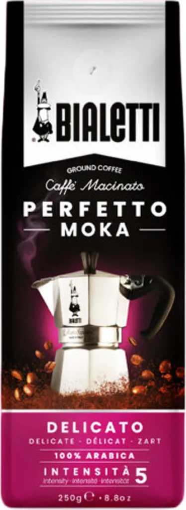 Bialetti Perfetto Moka Delicato, ground coffee, roasted coffee, intensity 5, 250 g, 96080356