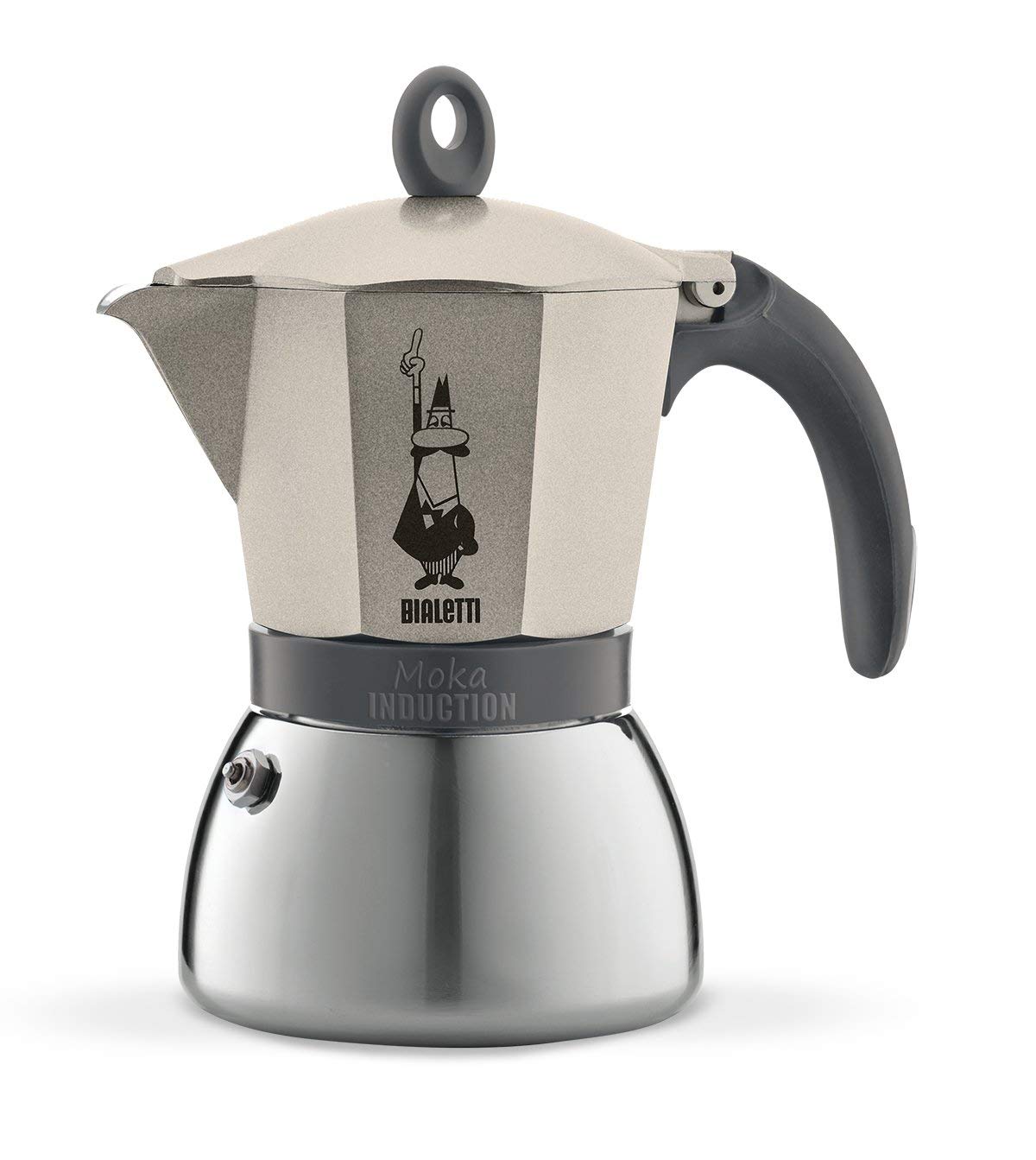 Bialetti Stainless Steel/ Aluminium Moka Induction, Gold (6 Cup)