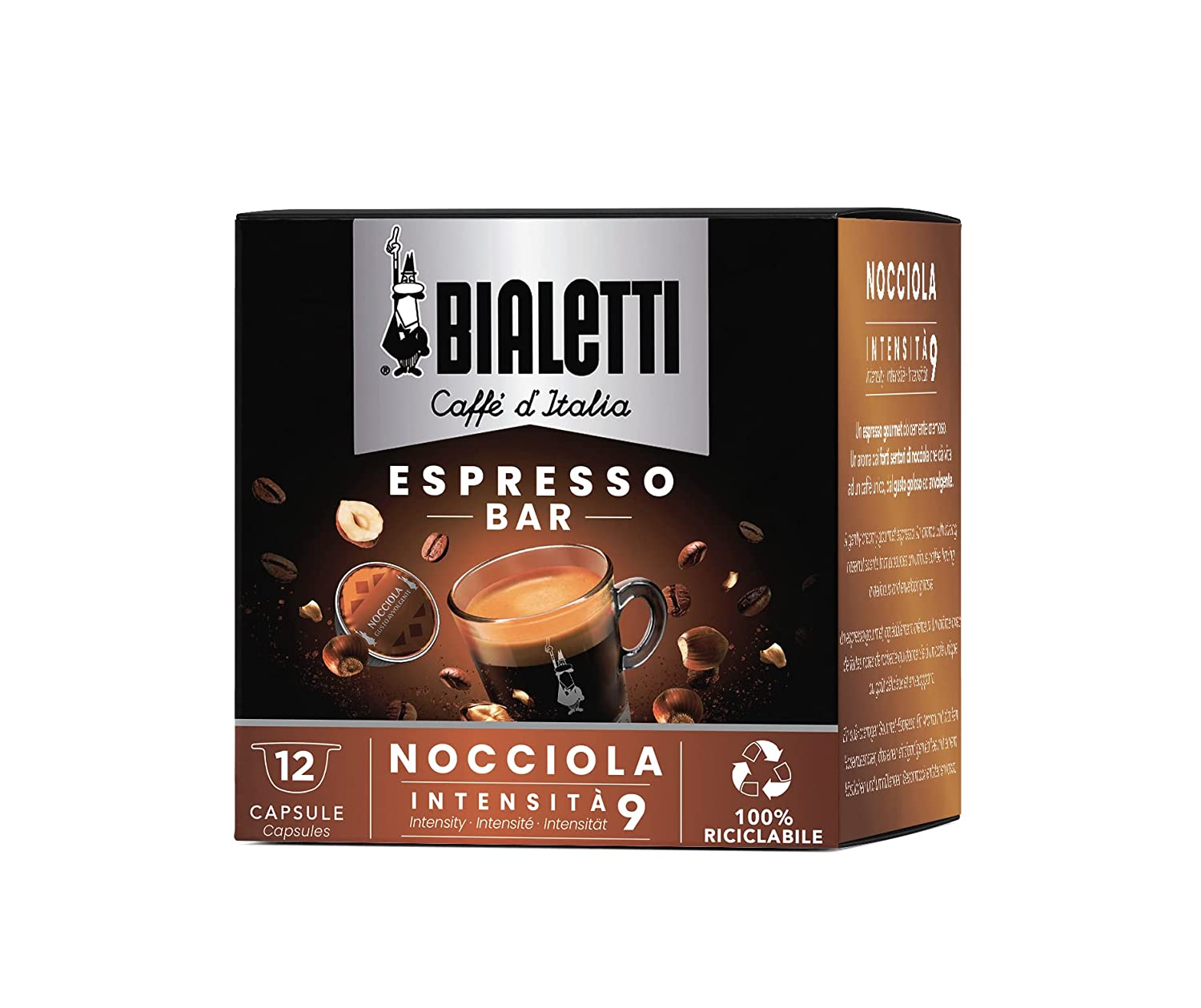 Bialetti Taste Coffee Hazelnut 1 x Tube of 12 Capsules