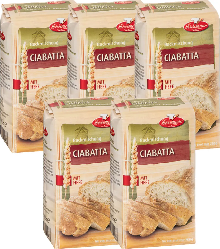 BIELMEIER bread baking mix Ciabatta 5 pieces á 500 g Küchenmeister