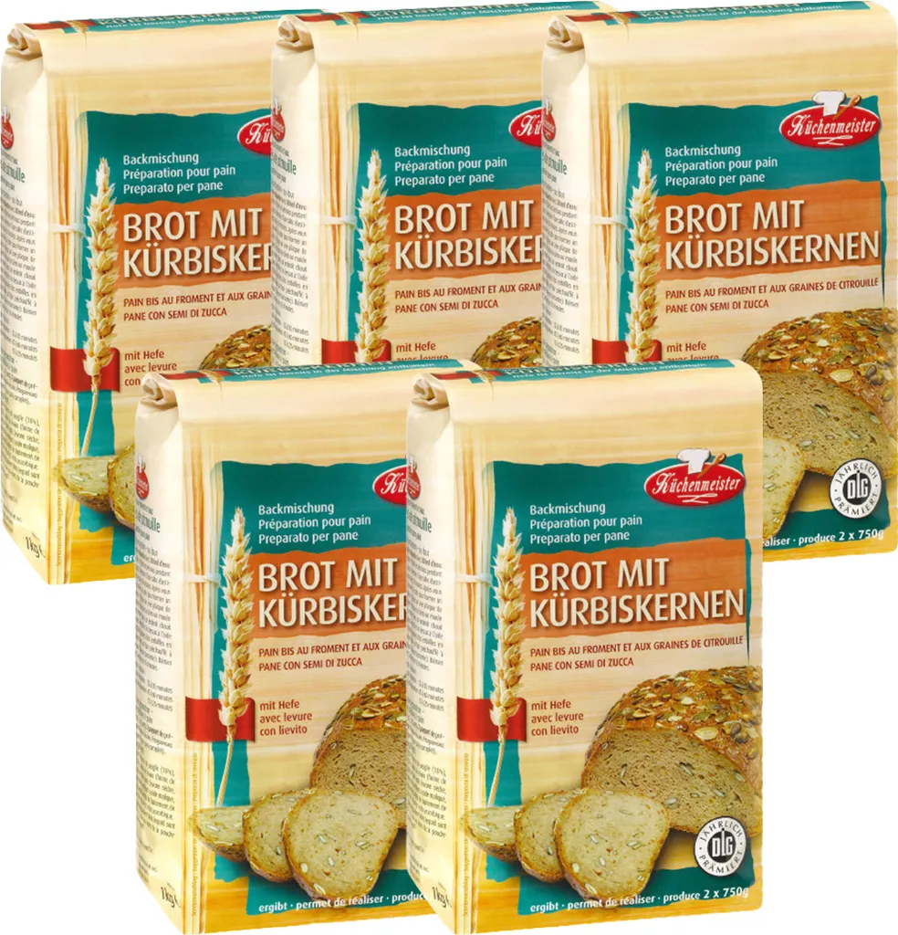 BIELMEIER bread baking mix pumpkin seed bread 5 pieces á 1000 g Küchenmeister