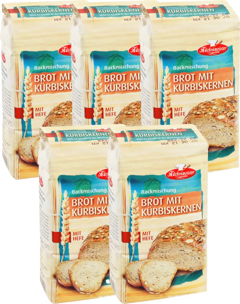 BIELMEIER bread baking mix pumpkin seed bread 5 pieces á 500 g Küchenmeister